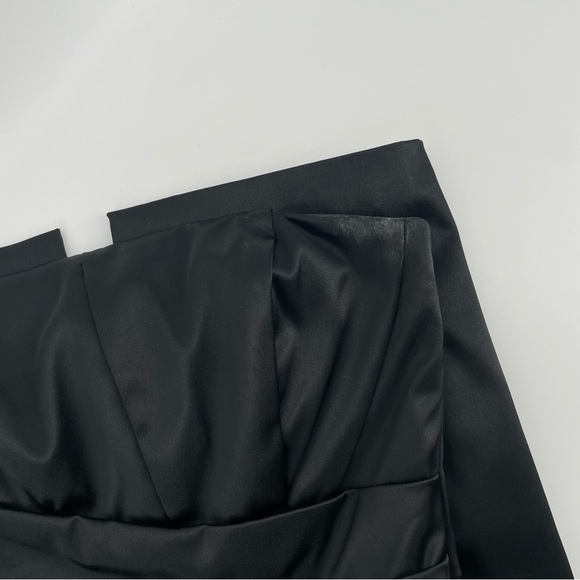 WHBM White House Black Market Strapless Dress Black Sateen 4 - Picture 7 of 7